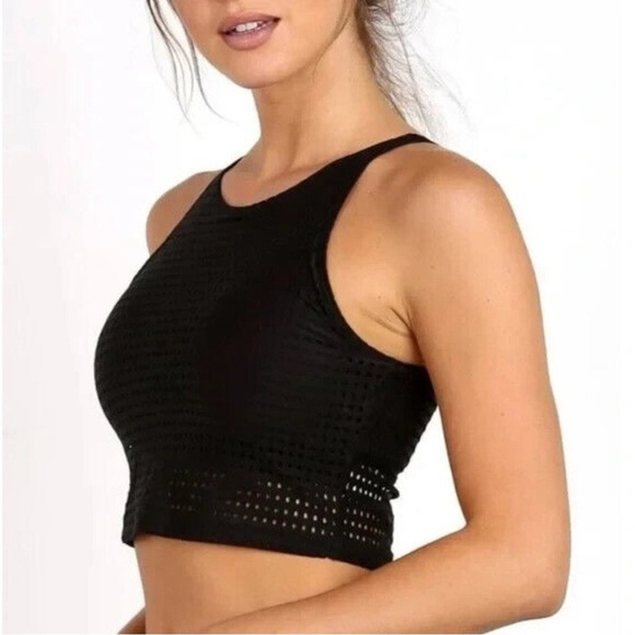Free People Tops - NWOT RARE Free People X Onzie Women’s Mesh Workout Crop Top in Black Size S/M